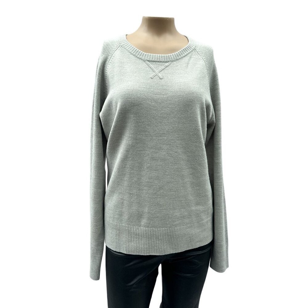 French Connection Light Gray Pullover‎ Crewneck Long Sleeve Sweater Womens L